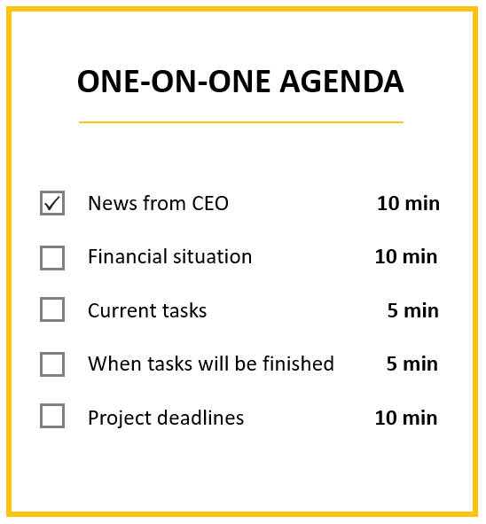 one-on-one agenda